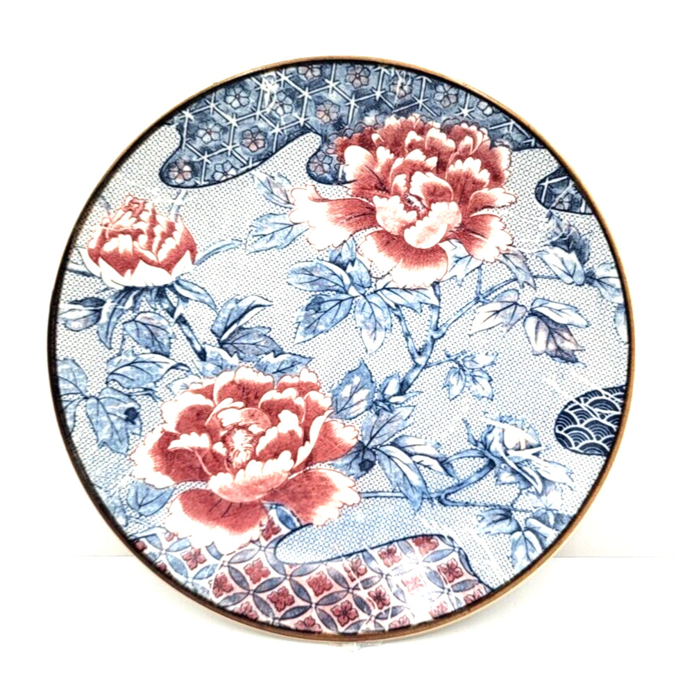 Vintage Japanese Asahi Porcelain Carnation Motif Dessert or Salad Plate 6.25"